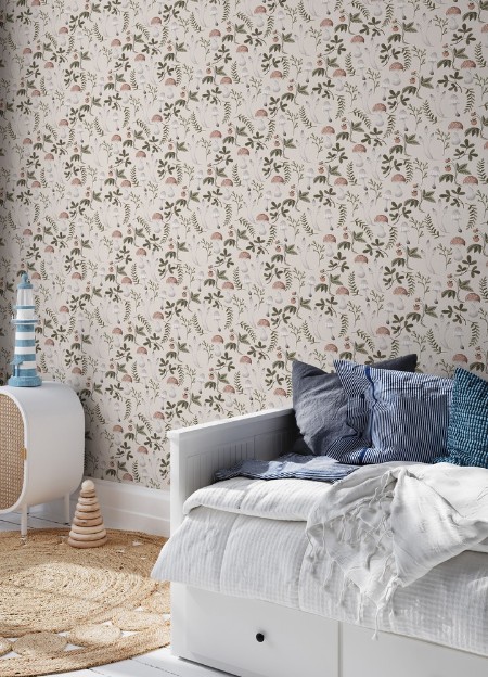 Coloring Mushroom land Beige Pink - 1030701-01 paint Wallpassion